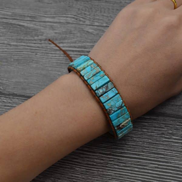 Natural stone beaded bracelet