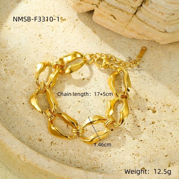 Titanium Steel Bracelet 18K Gold Plating Stainless Steel Inlaid Zircon