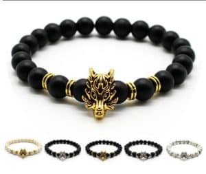 Man's Volcanic Stone Bracelet Longteng Ornaments Bracelet Natural Stone Elastic Bracelet