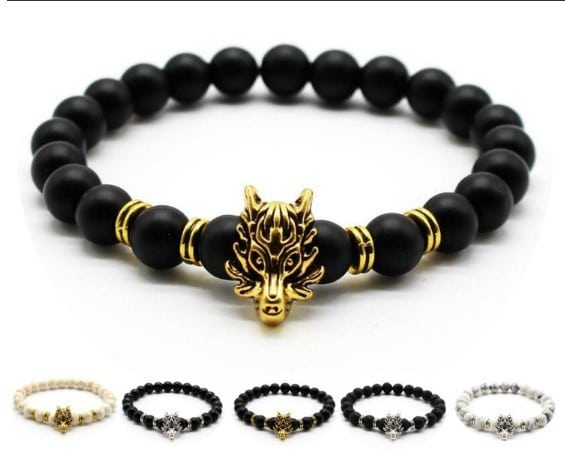 Man's Volcanic Stone Bracelet Longteng Ornaments Bracelet Natural Stone Elastic Bracelet