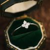 Diamond Four-leaf Clover Ring Female Gold Plated High-grade Closed Mouth