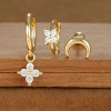Fashion Geometric Ear Studs Zircon Set Ladies