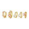 Trendy Earrings Bear Zircon Five-piece Set