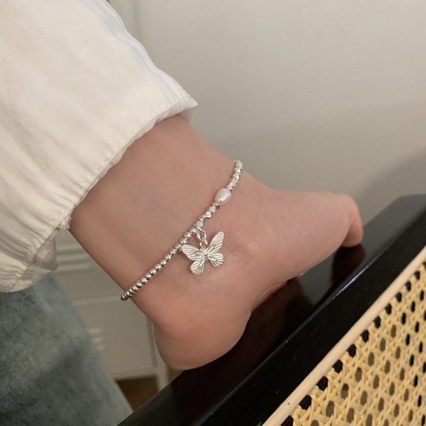 S925 Sterling Silver Butterfly Pearl Small Pieces Of Silver Bracelet For Women