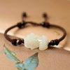 Hetian Jade Bracelet Black And Red Ropes Women