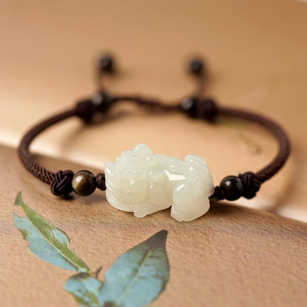 Hetian Jade Bracelet Black And Red Ropes Women