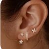 Inlaid Zircon XINGX Butterfly Cute Earrings Three-piece Set
