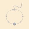 925 Sterling Silver Special-interest Design Round Bag Anti-drop Buckle Adjustable Bracelet