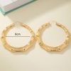 European And American Oversized Bamboo Earrings Exaggerated Golden Big Circle