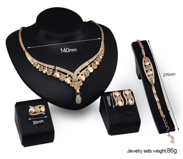 Popular Necklace And Earrings Alloy Four-piece Jewelry Set