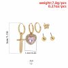 Retro Temperament Micro-set Rhinestone Love Cross Earrings