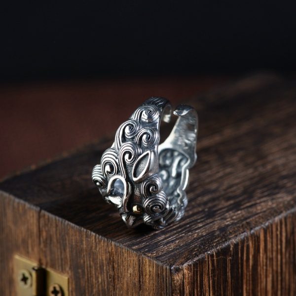 Domineering Personalized Diamond Ring Jibeast Pattern Open Ring