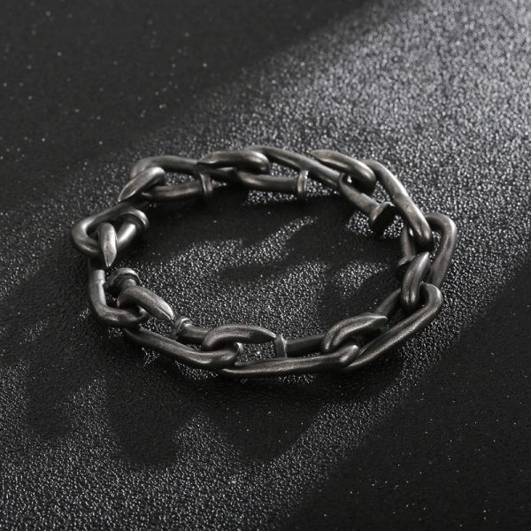 Creative Retro Personalized Nail Hook Buckle Stainless Steel Bracelet