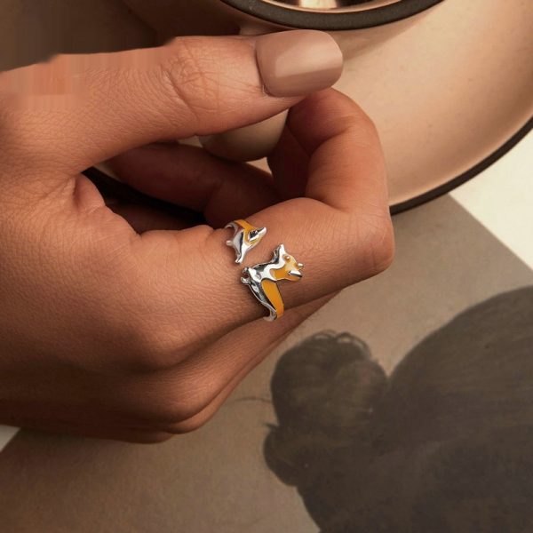 Original Fashion Cute Naughty Corgi Pet Ring