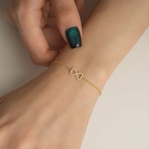 S925 Sterling Silver Geometric Water Drop Bracelet Women's All-match Simple