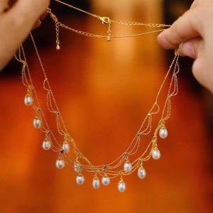 Vintage Natural Freshwater Pearl Necklace For Women
