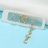 Light Blue Earings Set Temperament Orchid Combination
