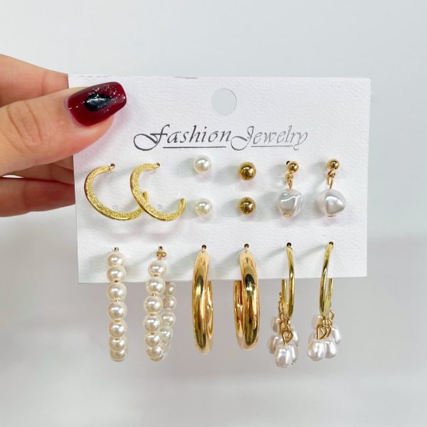 Butterfly Pearl Earring Set Combination Fashion
