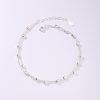 925 Sterling Silver Interval Round Beads Double-circle Anklet Female