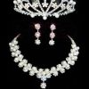 Bridal Jewelry Necklace Earrings Crown 3-Piece Set