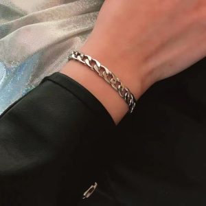 Titanium Steel Cuban Bracelet Trendy Men's Personality Simple