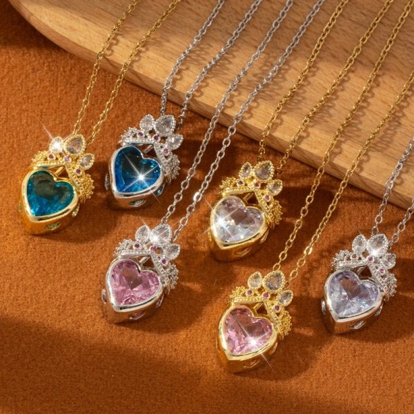 Sweet Colorful Love Romantic All-match Exquisite Niche Zircon Necklace