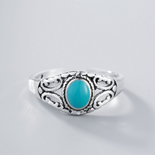 Todorova New Fashion Jewelry Ring Single Blue Stone