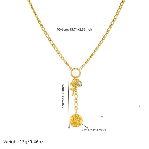 Flower Sun Moon Drop-shaped Diamond Love Necklace