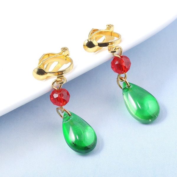 Anime Howl's Moving Castle Water Drop Resin Earrings Necklace Jewelry Set