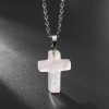 Natural Stone Agate Stone Cross Pendant Necklace
