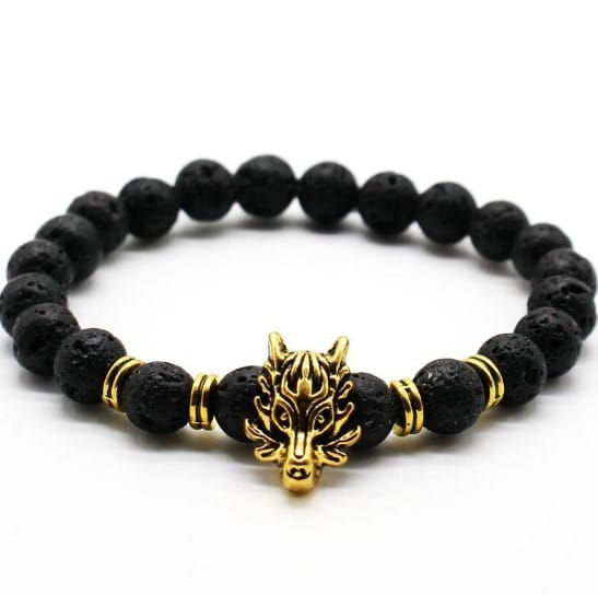 Man's Volcanic Stone Bracelet Longteng Ornaments Bracelet Natural Stone Elastic Bracelet
