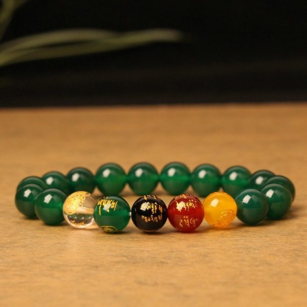 Agate Five Gods Of Wealth Bracelet Crystal Agate Bead Bracelet