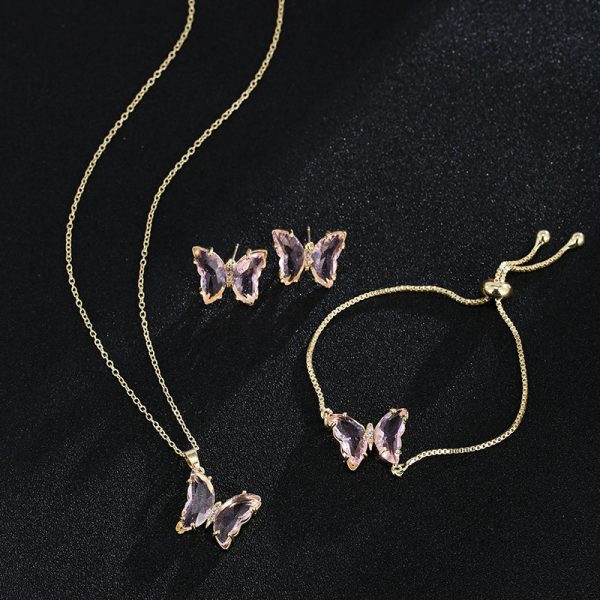 New Butterfly Necklace Jewelry Set