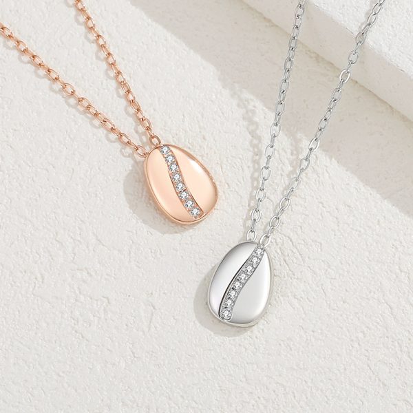 Coffee Bean Sterling Silver Necklace Japanese And Korean Female Niche