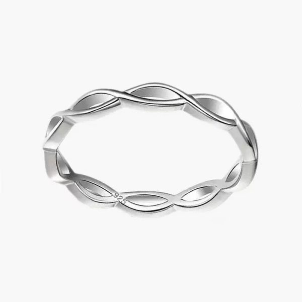 Simple Silver Jewlary Cross Twist Ring