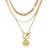 European And American Coin Snake Bone Three-layer Necklace For Women