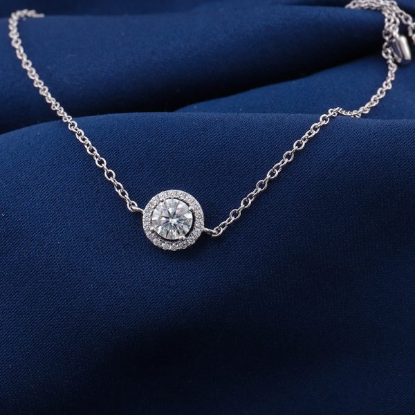 S925 Silver Moissanite Round Bag Micro-inlaid Round Moissanite Electroplated K Platinum Bracelet For Women