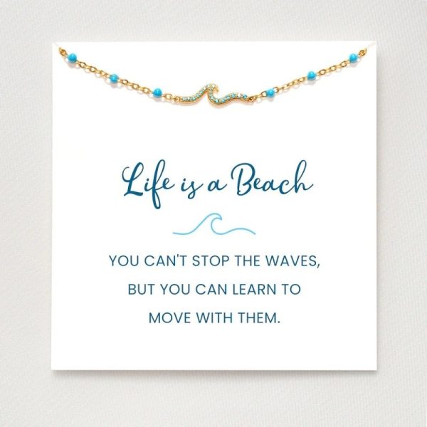 Sea Wave Blue Enamel Epoxy Bracelet For Women