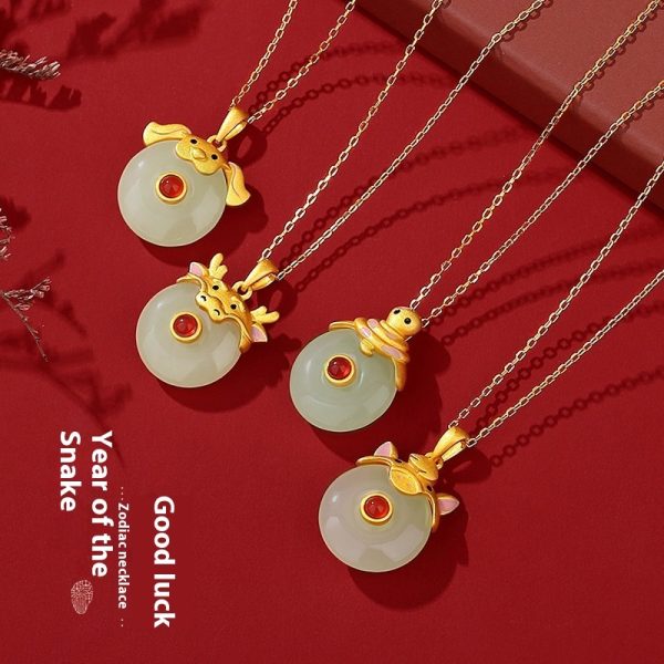 4a769be4-ccfe-4121-b037-29c631cd4ae7_trans.jpeg Hetian Jade Peace Buckle Cute Snake 925 Sterling Silver Zodiac Necklace