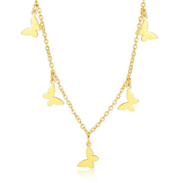 4ab8dc55-7626-44a7-b6b4-991beb89fbdc.jpg Cut Glossy Butterfly Pendant Clavicle Chain Stainless Steel Necklace