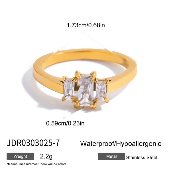 European And American Zircon Ring Titanium Steel No Fading