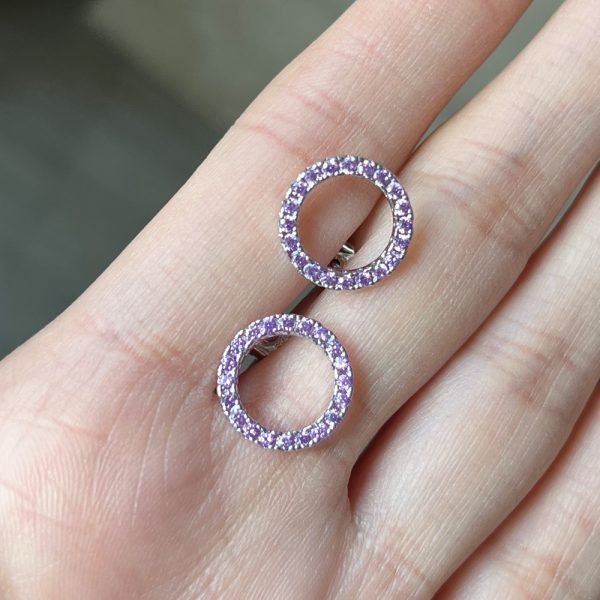 Earrings Temperament Hollowed Out Circle Zircon Full Of Drill Ear Studs