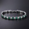 Electroplated Real Platinum Long-lasting Color-retaining Square Diamond Bracelet