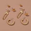 Korean style cold wind geometric set earrings creative metal wild trend temperament ladies earrings earrings