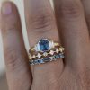 Alloy Inlaid Zircon Three-piece Ring Set