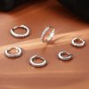 Full Diamond Double Row Diamond Round Ear Clip Circle Ear Cuff Female
