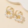 Pearl And Circle Design Fashion Earrings