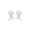 S999 Sterling Silver Pure Silver Stud Earrings Female Water Drop Ear-caring Shell Pearls