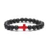 Natural Stone Cross Beaded Bracelet
