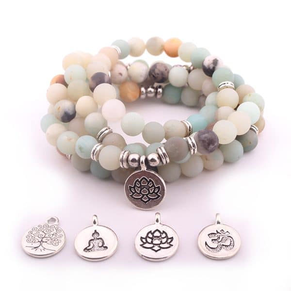 8mm frosted Amazon Stone Bracelet